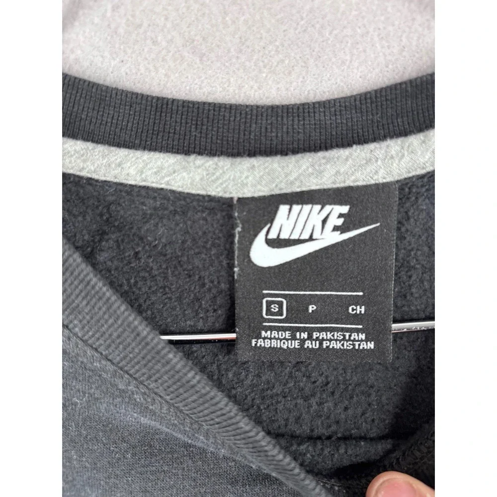 Nike Sportswear Crewneck Sweatshirt Black White Embroidered Logo